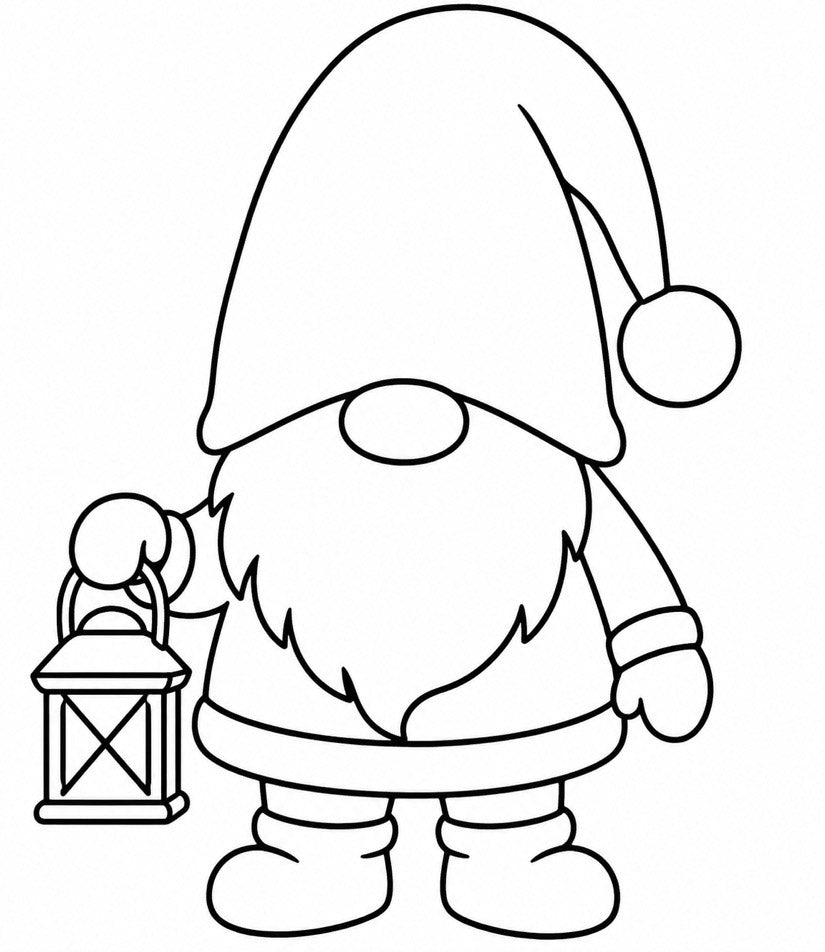 Målarbild med nisse