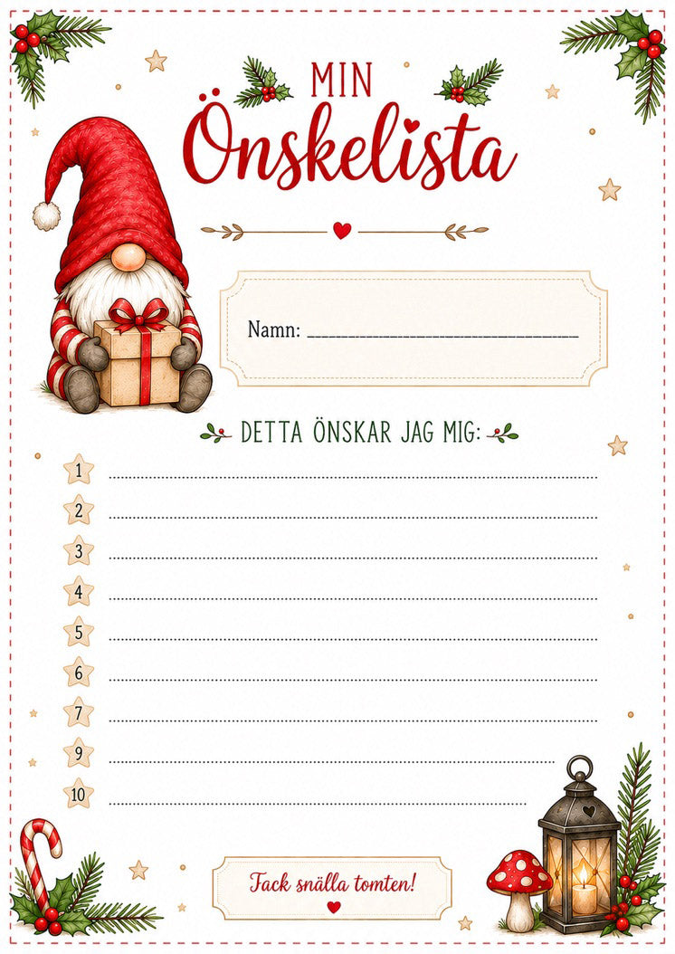 Höstig önskelista till tomten