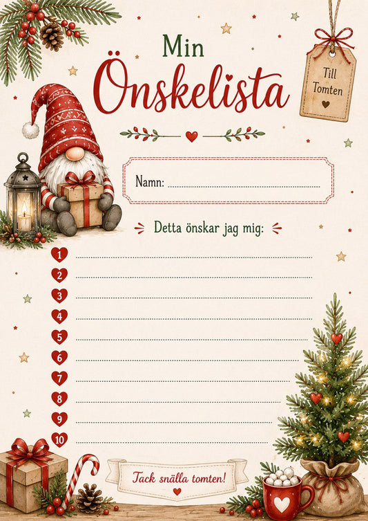 Julig önskelista nr 2 till tomten